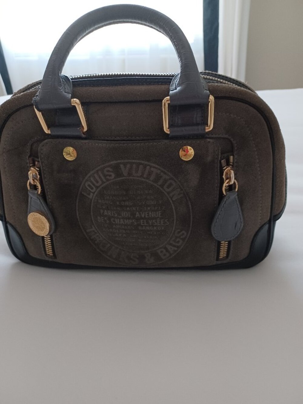 Authentic Louis Vuitton Bags & Trunks HAVANE suede handbag EUC